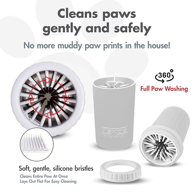 Dexas MudBuster Portable Dog Paw Cleaner, Medium, Bright White Special Edition, Premium Pet Supplies and Accessories-PawvioPets