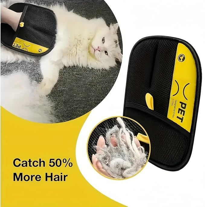 2PCS Pet Hair Remover Gloves, Pet Hair Removal Tool, Reusable Removal Tool for Couch, Furniture, Carpet, Car Seat, Cat Grooming Tools-PawvioPets