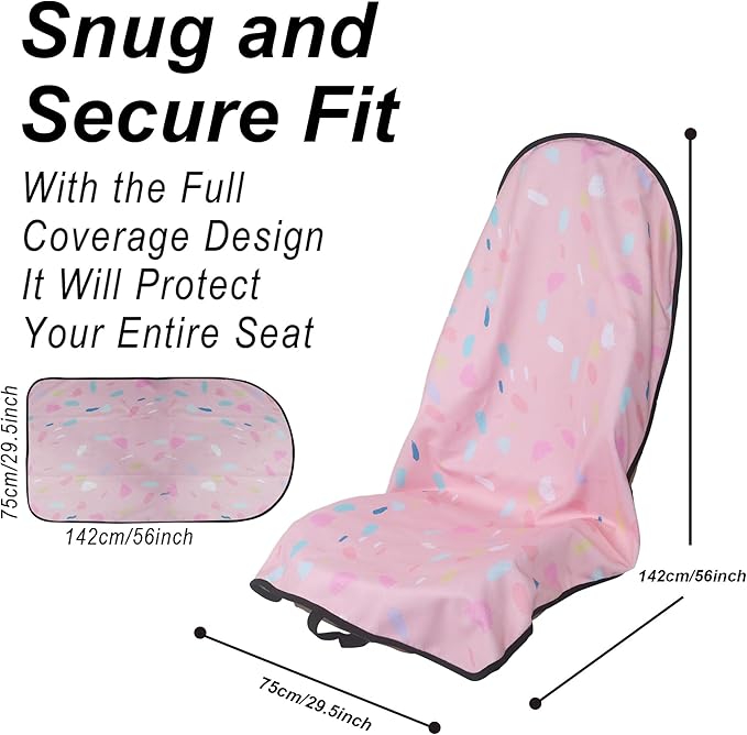 Car Seat Cover Protector Front Seats,for Gym Workout,Running,Swimming,Beach and Hiking,Waterproof Sweat Towel Bucket Seat Covers for Cars SUV Trucks (Pink Marbling, 2Pcs)-PawvioPets