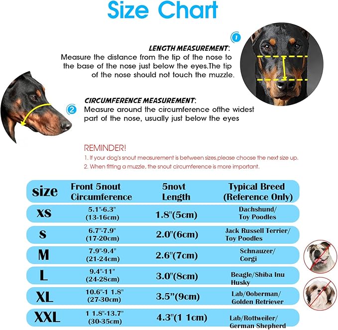 Dog Muzzle, Mesh Soft Muzzle for Small Medium Large Sized Dogs, Breathable Adjustable Puppy Muzzles for Scavenging Biting Licking and Chewing, Allows Panting and Drinking(Reflective Mesh, XXL)-PawvioPets