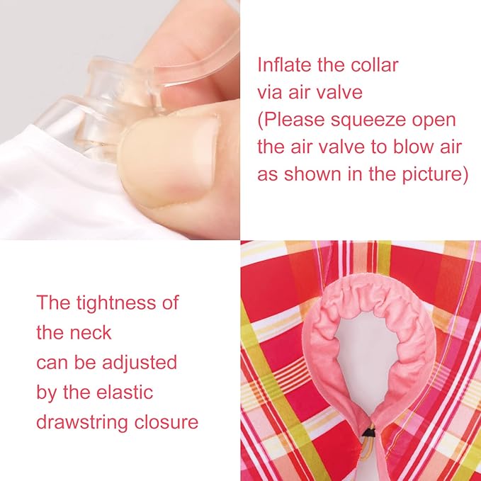 CuteBone Inflatable Cat Cone to Stop Licking After Surgery-Double Adjustable Neck Range P23SO00103S-PawvioPets