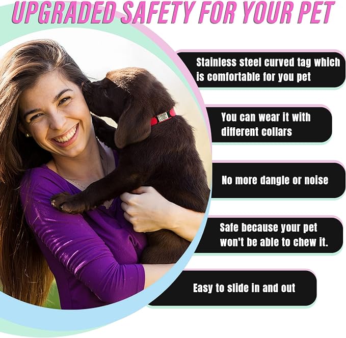 Custom Personalized Dog & Cat ID Tags - Engraved Dog Name, Silent Slide On - Small, Medium, Large Sizes-PawvioPets