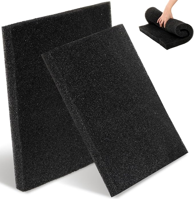 2 Pack Aquarium Sponge Filter Pad, Bio Filter Media Pad, 19.6" x 19.6"x 1.6" Cut-to-Size Open Cell Foam Sheet Replacement Foam Cover for Fish Tank Filter, 30 PPI-PawvioPets