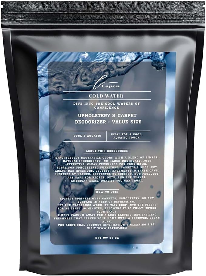 Cold Water Carpet Freshener Powder Refill 36 oz | Powerful Odor Eliminator for Home | Upholstery Deodorizer | Carpet Deodorizer | Pet Urine | Cat Litter Box | Cool Water Fragrance-PawvioPets