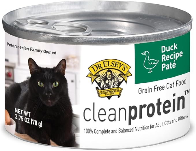Dr. Elsey's cleanprotein Duck Recipe Wet Cat Food Case of 24, 2.75 oz Canned Food-PawvioPets