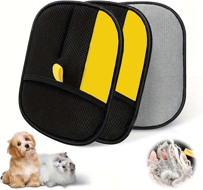 3Pcs Pet Hair Removal Glove for Cats & Dogs, Upgrade Efficient Grooming Gloves for Pet Hair, Cat Grooming Gloves for Hair Removal，Reusable Cat & Dog Hair Remover for Couch, Furniture-PawvioPets