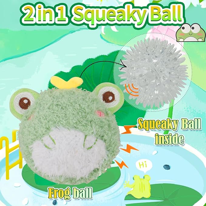 DKING 3Pack Squeaky Dog Balls,2 in1 Funny Puppy Ball Toys,Birthday Dog Toy for Small Medium Dogs (Farm Ball)-PawvioPets