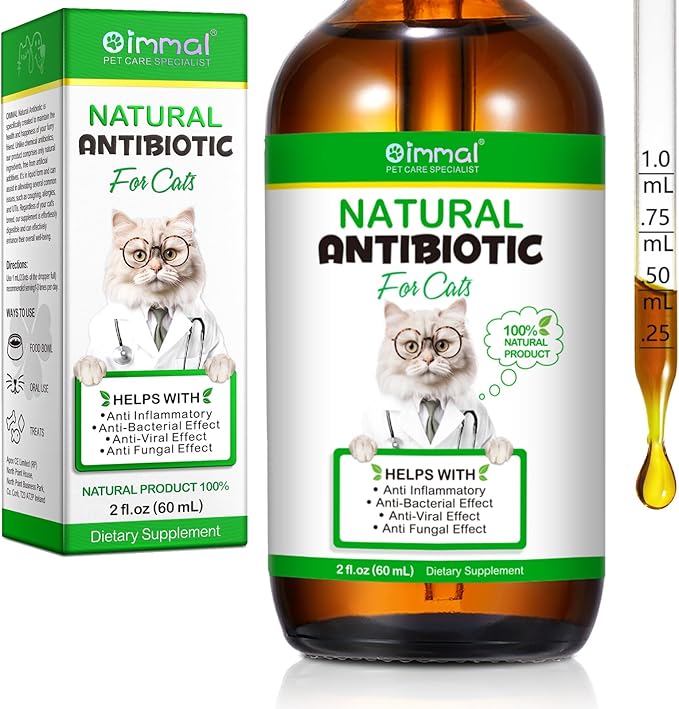 Antibiotics for Cats, Cat Antibiotics for Injections, Natural antibiotic for Cat Immune & Allergy Relief, Cough Relief, Yeast Injection, UTI Treatments, Cats Antibiotics, 60ML-PawvioPets