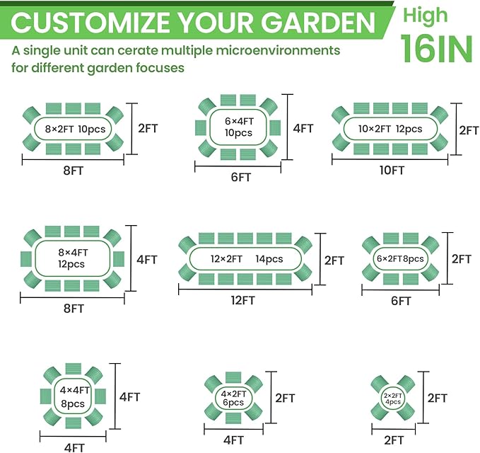 FRIZIONE 2pcs 9 in 1 Tall 8x2ft Galvanized Raised Garden Bed Outdoor,Steel Garden Bed for Vegetables,Above Ground Garden Box for Flower,Metal Raised Beds for Gardening-PawvioPets