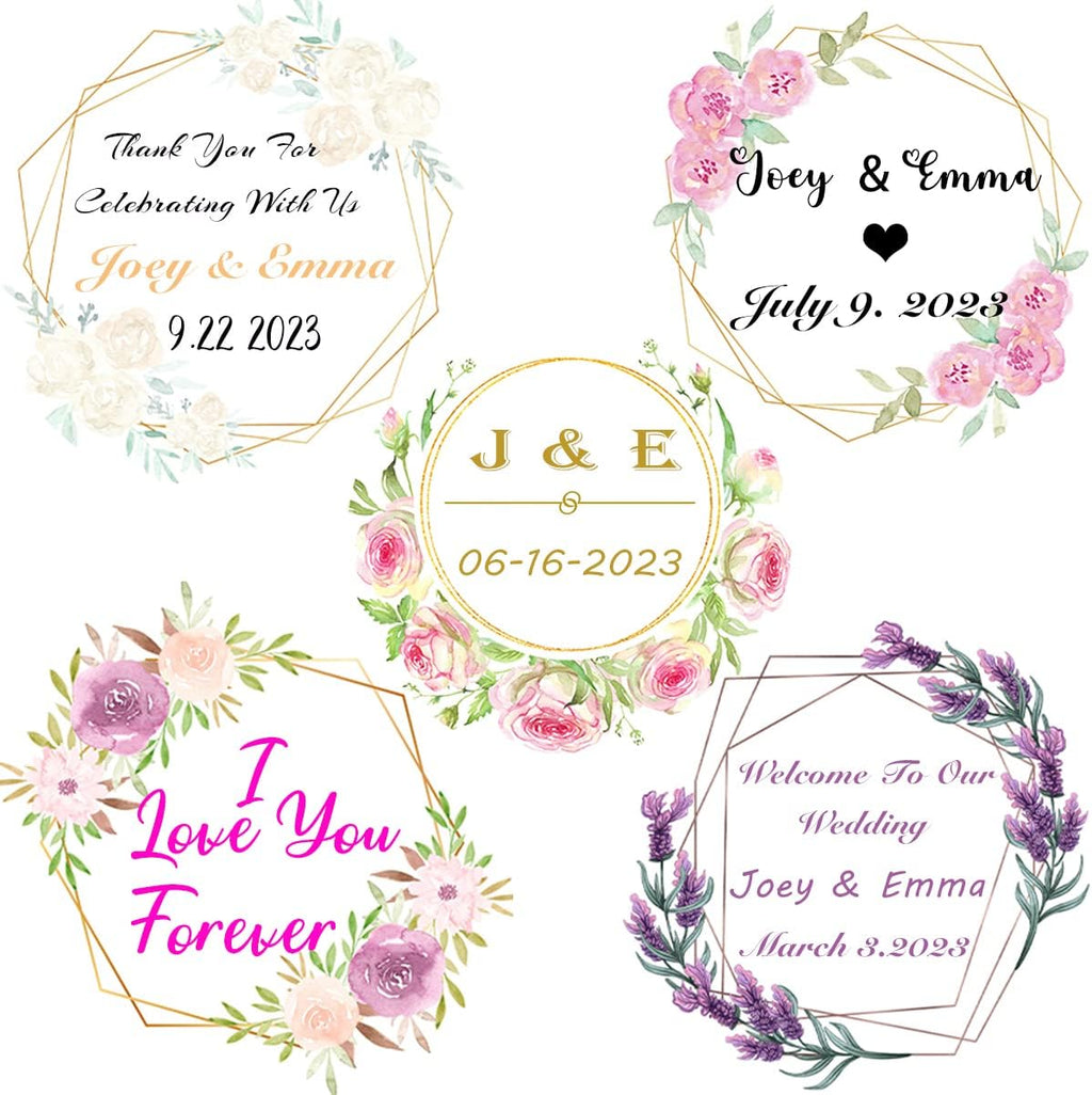 50 Pack Custom Stickers Personalized Labels for Business Logo Customized Vinyl Wedding Favors Birthday Baby Bridal Shower Make Your Own Decals