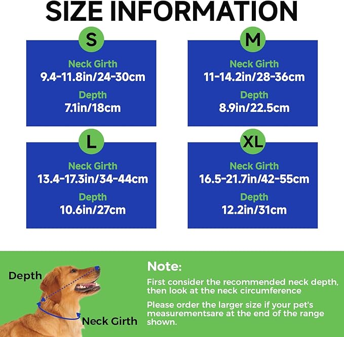 Dog Cone Collar XL, Soft Cones for Large Medium Small Dogs,Adjustable Dog Cone Alternative to Stop Licking, Comfy Elizabethan Collar for After Surgery Wound Healing & Hot Spots Blue-PawvioPets