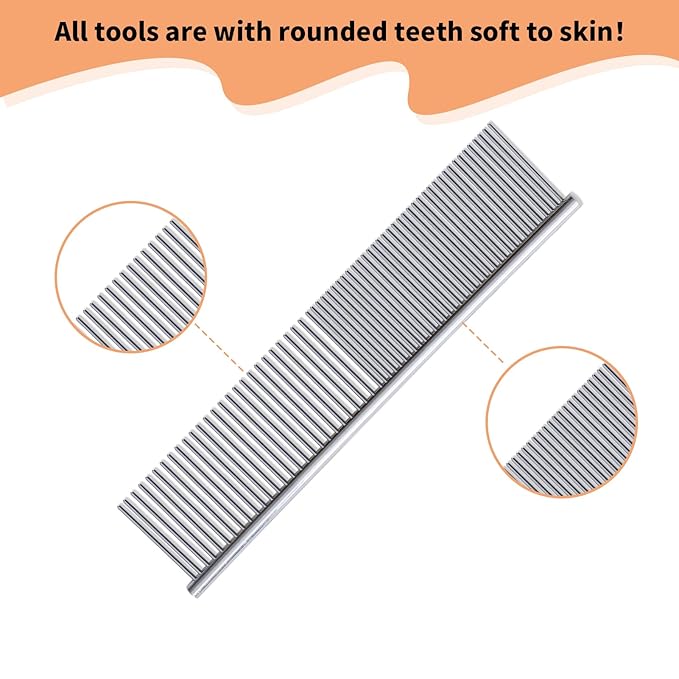 Ergonomic Slicker Brush for Long-Haired Dogs - Wooden Handle, Long Pins for Grooming Goldendoodles-PawvioPets