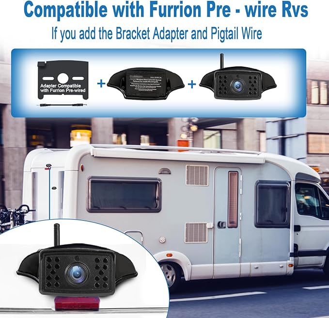 7 Inch RV Backup Camera Wireless, HD 1080P DVR Backup Camera High-Speed Rear View Observation System Stable Signals for RVs, Trucks, Trailers, IP69 Waterproof IR Night Vision-PawvioPets