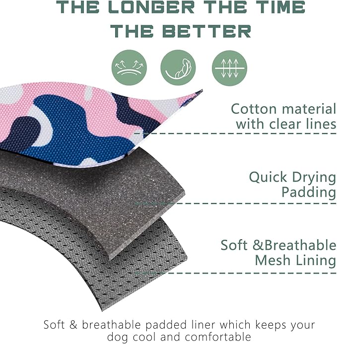 BUMBIN Tactical Dog Harness for Medium Dogs No Pull, Famous TIK Tok No Pull Dog Harness, Fit Smart Reflective Pet Walking Harness for Training, Adjustable Dog Vest Harness with Handle Pink Camo M-PawvioPets