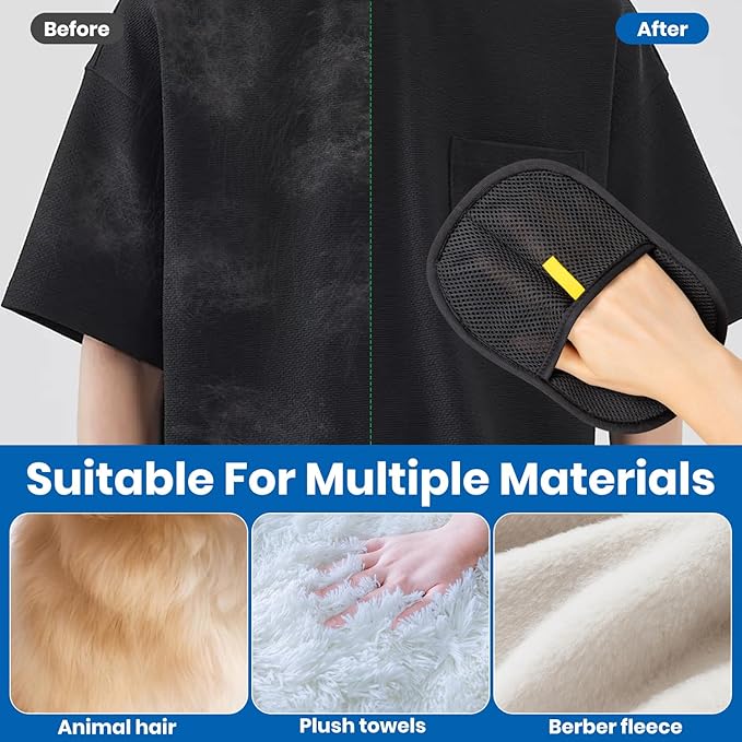 2Pcs Pet Hair Removal Glove, Electrostatic Gloves Pet Hair, Reusable Cat Hair Remover Glove, Upgraded Hair Removal Tool-PawvioPets