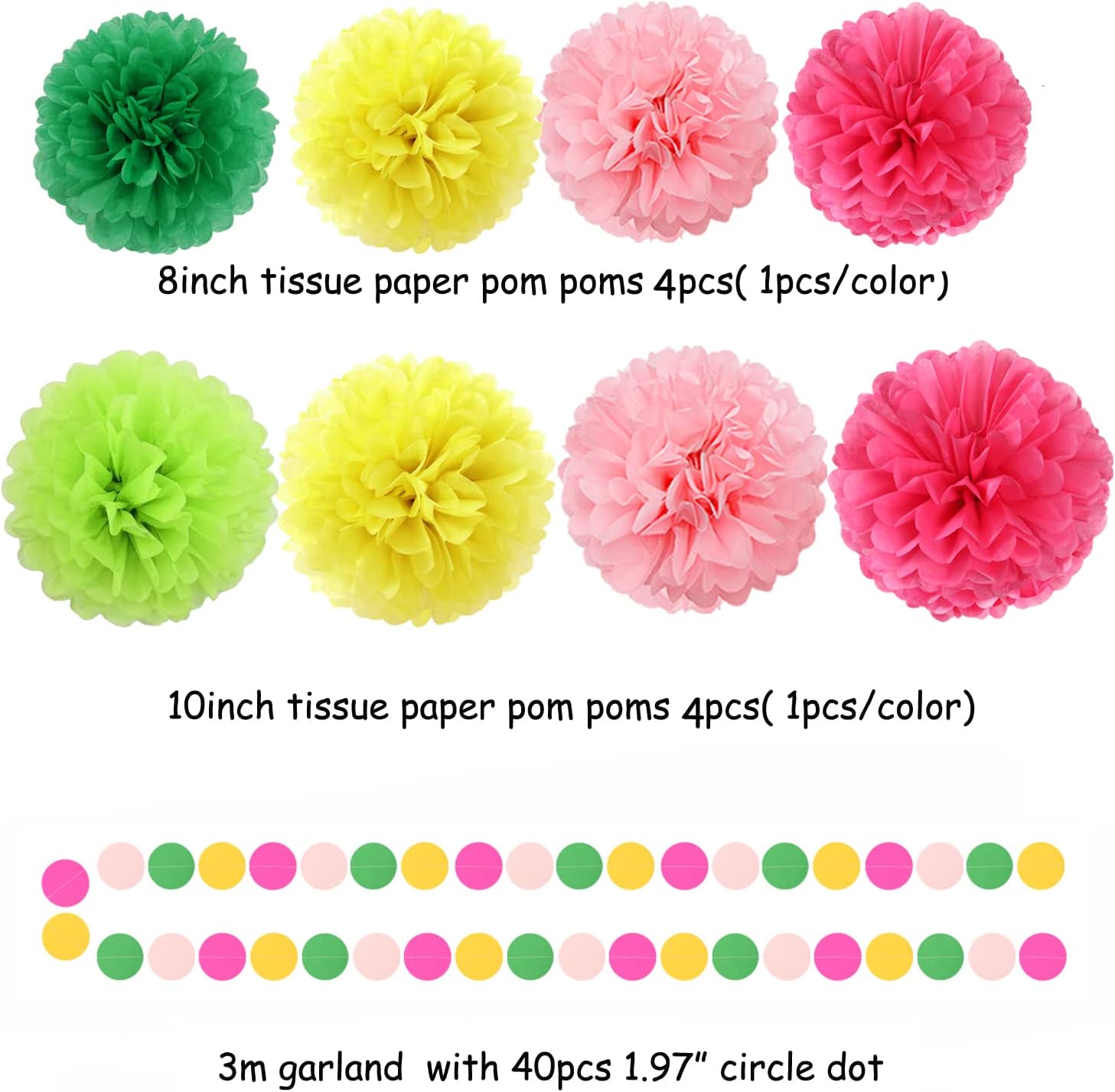 Hawaii Pool Party-Decorations Streamers - 35pcs Tissue Pom Poms,Tropical Jungle Birthday Supplies Bachelorette Tassel Garland Banner,Summer Beach Baby Shower Decor Lasting Surprise