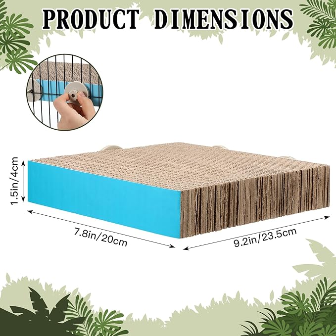 2 Pieces Bird Chew Toy Parrot Cage Perch Cardboard Platform Bird Paw Grinding Stand Parrot Cage Playground for Macaws, Small Parakeets, Conures, Budgies, Finches Conure Cockatiel (Large)-PawvioPets