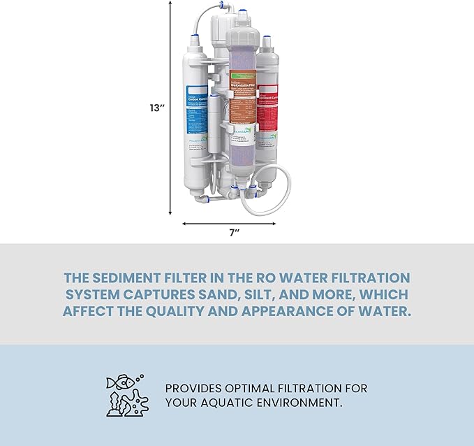 Aquatic Life RO Buddie 4-Stage Reverse Osmosis Deionization Water Filter System RO/DI Filtration Units for Aquarium, 50 GPD-PawvioPets