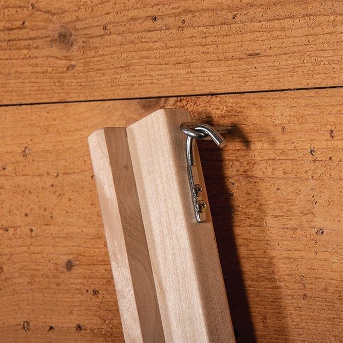 Collapsible Wooden English Saddle Rack | 18" Length | Easy to Mount | Folds Down Not Used | Fits Shorter Skirted Western Horse Saddles | Natural Pine Finish-PawvioPets