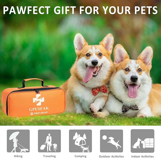 Dog First Aid Kit - Pet First Aid Kit for Dogs with Pooper Scooper First Aid Supplies for Home Camping Hiking Traveling Hunting and Sports-PawvioPets