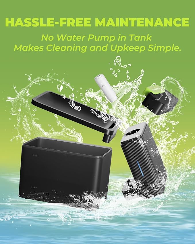 Furbulous 316 Stainless Steel Automatic Water Fountain with Ultrafiltration Tech, 3.3L/112oz Large Bowl, Ultra-Quiet, BPA-Free Dish Two Modes Water Dispenser for Cats/Medium Dogs/Pets (Black)-PawvioPets