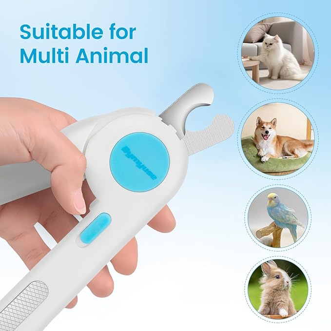Cat Dog Pet Nail Clippers with Light, Llluminates Cat Dog Nails or Bloodline,Safety Pet Nail Clipper for Dogs, Cats, Rabbits Sharp No Nail Splitting-PawvioPets