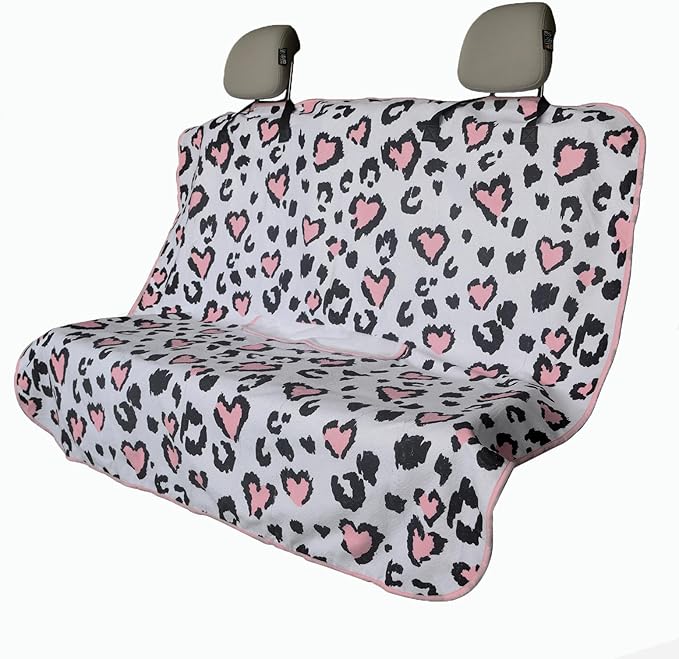 Back Seat Cover for Car Trucks Van SUV,Waterproof Rear Bench Towel Seat Covers for Dogs and Kids,Automotive Backseat Protector (Leopard Print)-PawvioPets