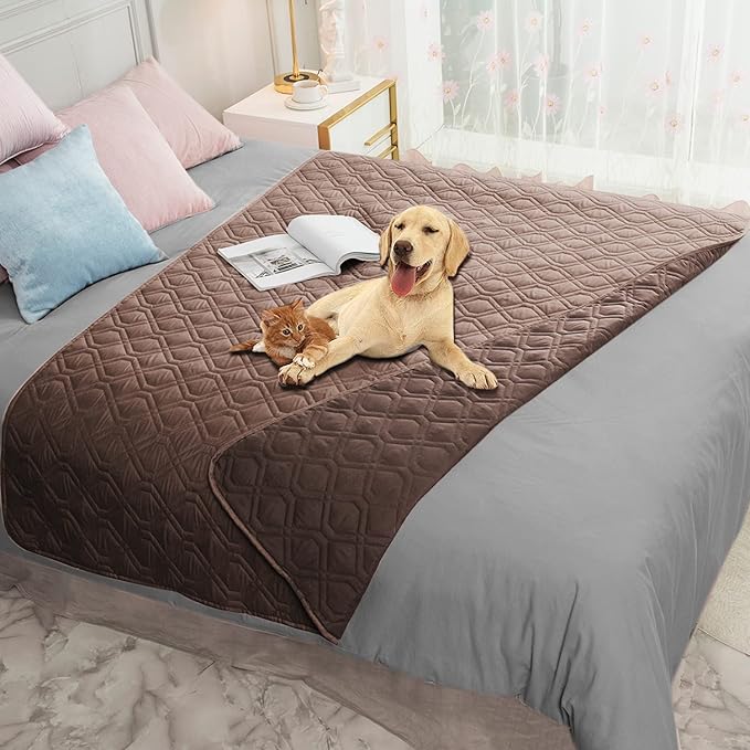 Ameritex Waterproof Blanket Reversible Dog Bed Cover Pet Blanket for Furniture Bed Couch Sofa-PawvioPets
