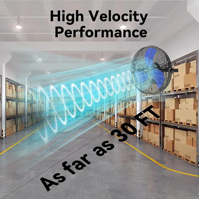 14 Inch Wall Fan Pro Series - Waterproof Motor High Velocity Wall Mount Fans for Commercial, Residential, Warehouse, Covered Patio, Shop, Garage, Barn 3 Speed 3000 CFM UL Safety Listed-PawvioPets