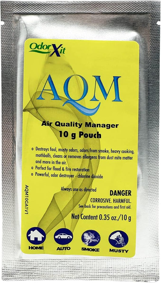 AQM by OdorXit, Air Quality Manager Chlorine Dioxide Odor Removal Packet, Dog Odor Eliminators for Home, Wet Dog Smell & Car Deodorizer, Strong Smell Neutralizer, 10g-PawvioPets