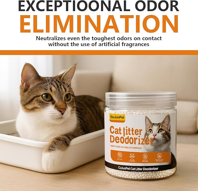 Cat Litter Deodorizer - Advanced Fragrance-Free Odor Control for Sensitive Cats - Reduces Scooping, Extends Litter Use - Hypoallergenic Formula Ideal for Multi-Cat Homes-PawvioPets