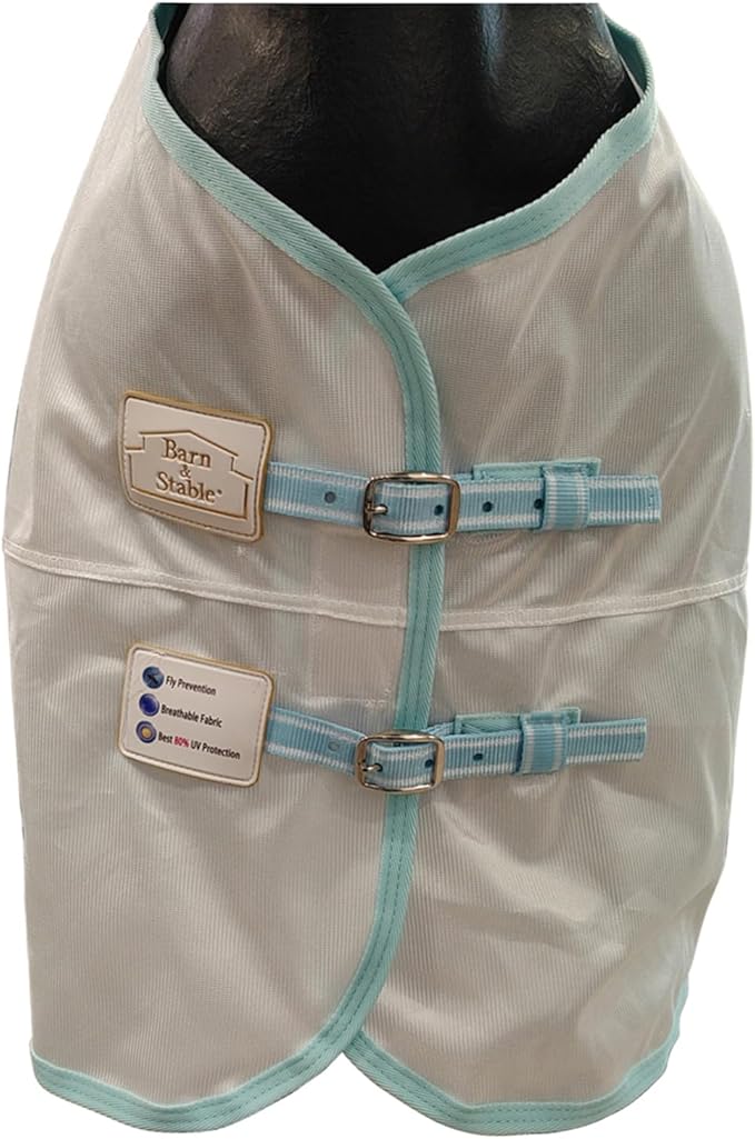 BARN & STABLE Breathable and Tear-Resistant Horse Fly Sheet with UV Protection Equine Summer Sheet Horse Fly Blanket with Removable Web Leg Straps-PawvioPets
