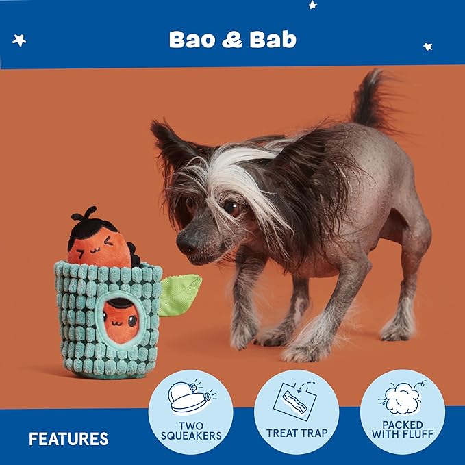Barkbox Bao & BAB Plush Toy, Multi-Part Fun for and Perfect for Interactive Playtime, X-Small Breeds-PawvioPets