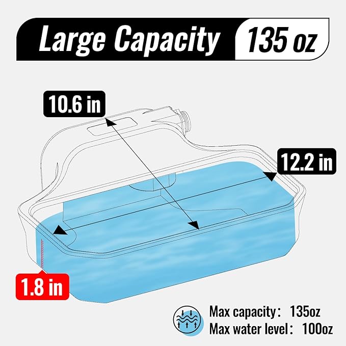 135OZ Automatic Water Dispenser for Large Dogs Patented Outdoor Dog Water Bowl Dispenser Automatic Dog Feeder Fit 3/4'' GHT Faucet Dog Waterer Include Water Hose Extra-Large Drinking Area-PawvioPets