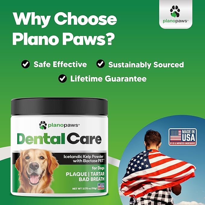 Dog Teeth Cleaning Powder - Plaque and Tartar Remover - Dental Powder with Bactase PET - Breath Freshener for Overall Dental Care - Supports Mouth, Teeth, and Gum Health for All Ages and Sizes-PawvioPets