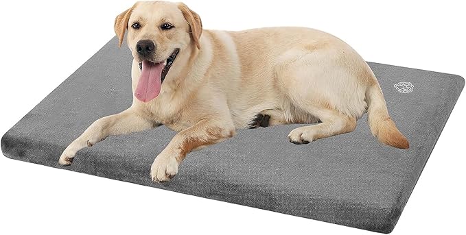EMPSIGN Stylish Dog Bed Mat Dog Crate Pad Mattress Reversible (Cool & Warm), Water Proof Linings, Removable Machine Washable Cover, Firm Support Small to XX Large Dogs, Grey,XL(41''''*28''''*3'''')-PawvioPets