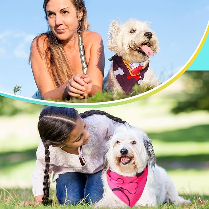 150 Pcs Dog Bandanas Bulk Pet Bibs Colorful Triangle Scarf Pet Bandanas for Medium Large Dogs Spring Summer Birthday Costume Decoration (Paw)-PawvioPets