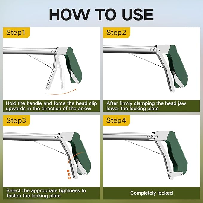 60“ Snake Tongs Collapsible Grabber, Professional Reptile Snake Catcher Wide Jaw Handling Tool, Stainless Steel Snake Hook-PawvioPets