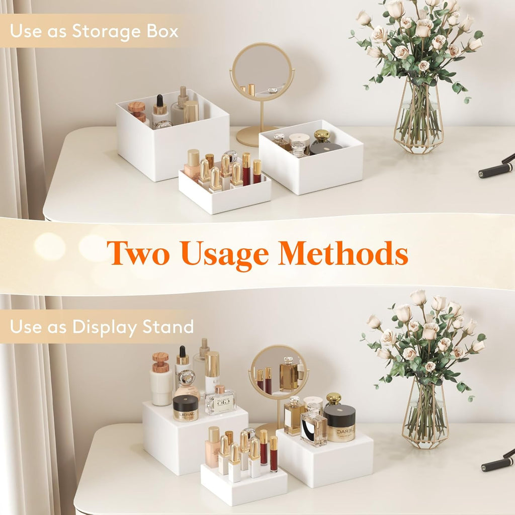 Lifewit Buffet Risers and Stands Up to 7.8", Food Risers for Buffet Table, Catering Dessert Cake Stand for Party, Collectibles Jewelry Display Stand, White Cube Boxes Nesting Risers, 12 PCS