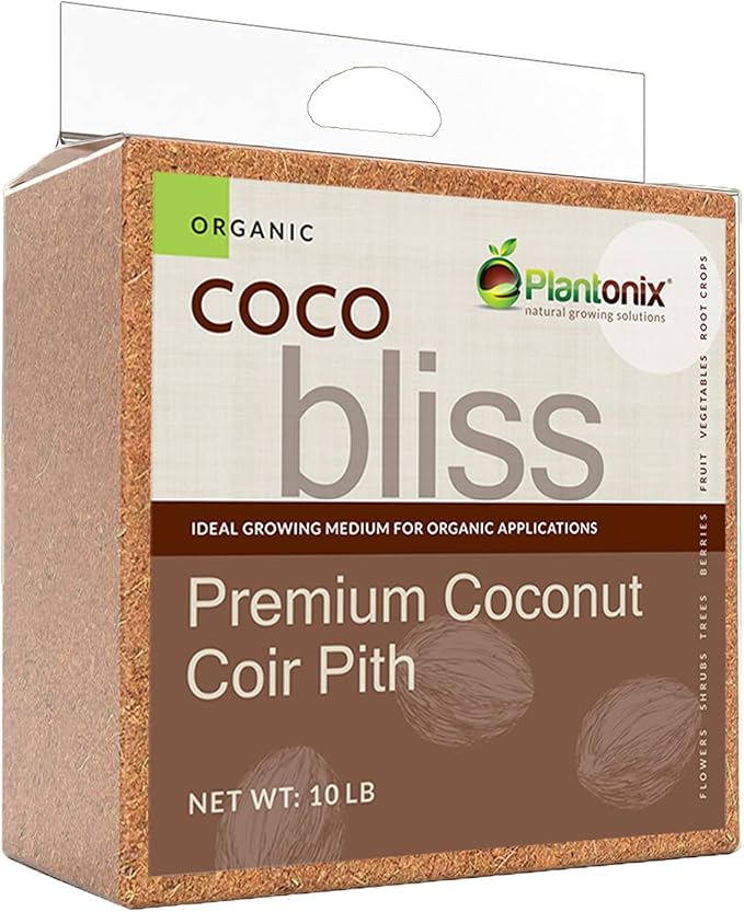 Coco Bliss (10lbs) - Organic Coco Coir for Plants - OMRI-Listed Coco Coir Brick for Garden Soil & Potting Mixes - Coconut Fiber Substrate Mixes with Potting Soil for Indoor Plants & Outdoor Plants-PawvioPets