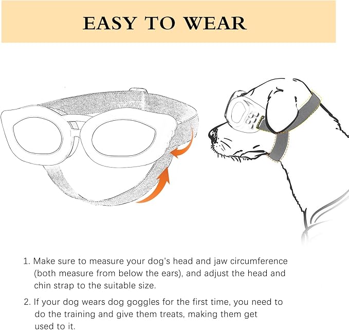 Dog Sunglasses Small Breed, Small Dog Goggles with Adjustable Straps, UV/Wind/Dust/Fog Proof Dog Eye Protection Sunglasses for Outdoor Car Driving Riding, Pink-PawvioPets