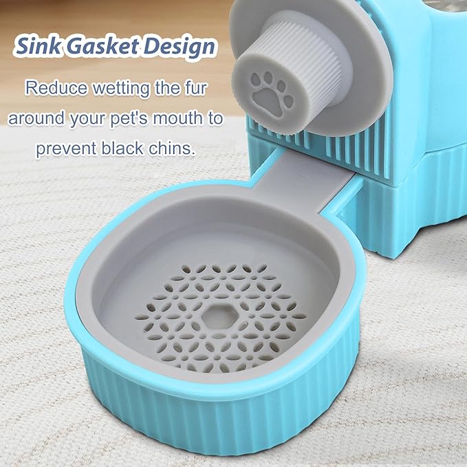 Fhiny Rabbit Water Bottle, 18oz Hanging Guinea Pig Water Bottle No Drip Gravity Bunny Water Dispenser for Cage Automatic Rabbit Waterer for Bunny Guinea Pig Chinchilla Ferret Cat Puppy-PawvioPets