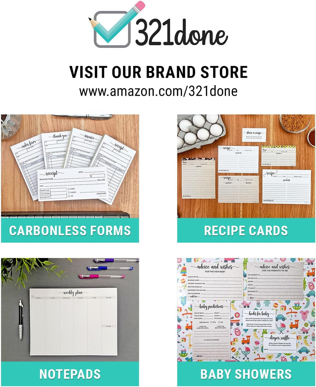 321Done Advice and Wishes Cards (50 Cards) 4" x 6" White Blank Well Wishes for Wedding, Bridal, Mr and Mrs, Retirement, Baby Shower - Words of Wisdom - Made in USA