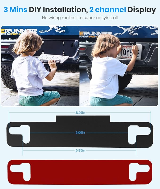 AUTO-VOX Solar Wireless Backup Camera:5" HD 1080P Monitor,3 Mins DIY Installation & 5000 mAh Battery Powered Solar Back Up Camera Systems, IP69K Waterproof Reverse Camera for Car, Van, Truck, Trailer-PawvioPets
