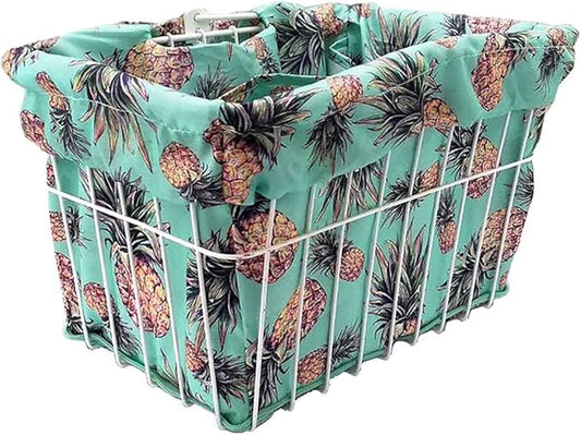 Cruiser Candy Bike Basket Liner Waterproof, Universal Fit for Most Bike Baskets, Stylish 2in1Tote, Bike Basket Cover, EBiKE Front Wire Or Wicker Bike Baskets Fits Up to 15x12x10-PawvioPets
