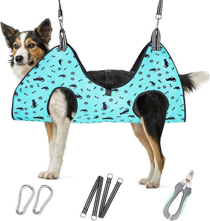 Dog Grooming Hammock - Pet Harness for Grooming, Dog Sling for Nail Clipping, Dog Hanging Holder for Cutting Nails-PawvioPets