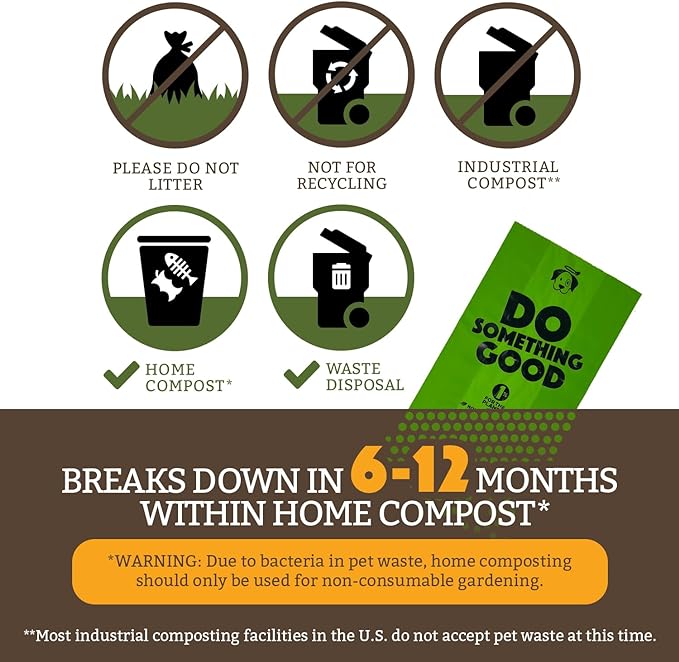 Doggy Do Good Poop Bags | Dog Waste Bags | Unscented, USDA Certified Biobased, Thick & Leak Proof, Easy Open | Standard Size | 100 Count on a Single Roll-PawvioPets