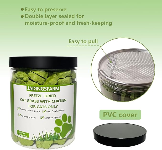 Cat Grass for Indoor Cat, 4.5 oz Cat Grass Teething Sticks, Natural Cat Dental Care Treat, Edible Snack for Teeth Cleaning and Hairball Removal-PawvioPets