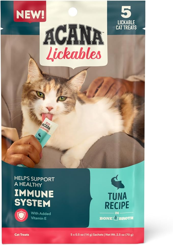 ACANA Lickables Cat Treats Tuna Recipe .5oz Tubes (5 Count)-PawvioPets