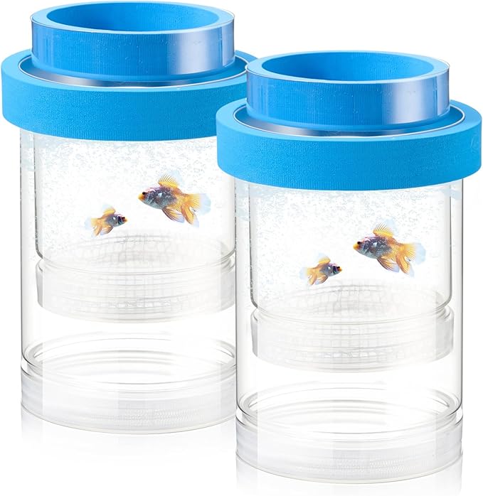 2 Pcs Breeder Box for Fish Tank Aquarium Breeder Separation Net Breeding Box with Suction Cup for Small Fish Shrimp Clownfish Guppy-PawvioPets